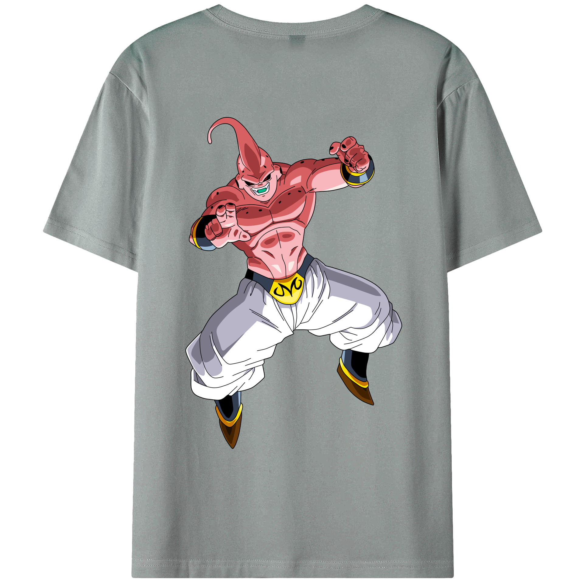 （画像用） ドラゴンボール 魔人ブウ DRAGON BALL Majin Buu 綿100％ メンズ半袖Tシャツ（バックプリント） 通気性